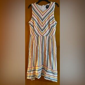 ECI Chevron Striped Sleeveless Midi Dress
